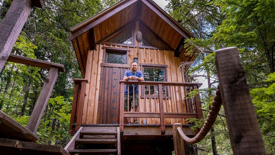 Andrew Koessler and his British Colubmia cabin