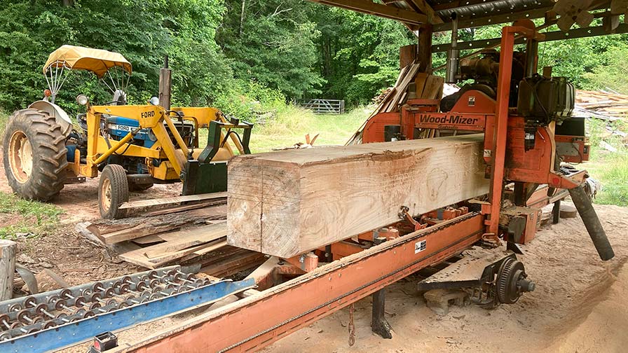 George Coker with Wood-Mizer portable sawmill