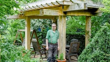Cleared Trees Provide Materials for Creating a Living-Roof Arbour