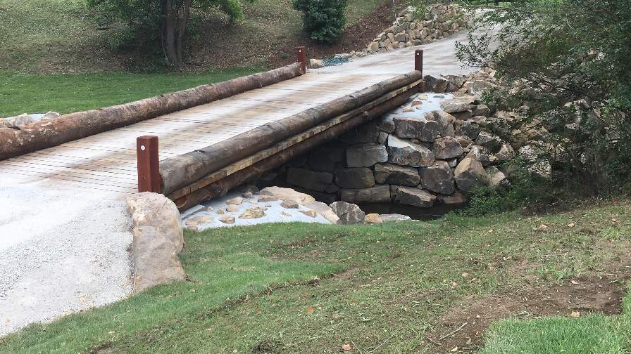 Wood vehicle bridge