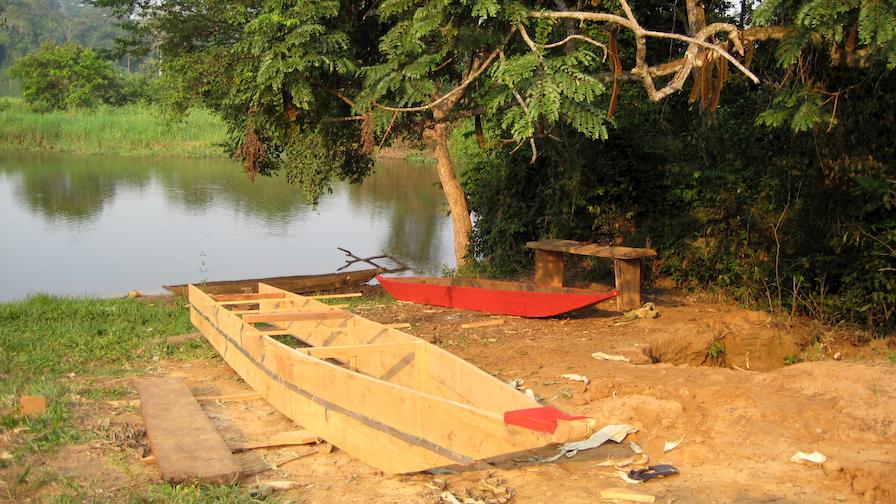 Small wooden boats