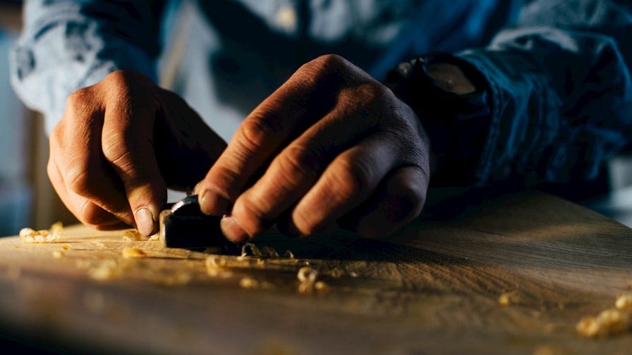 Hand carving wooden chairs