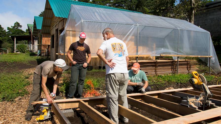 Wood-Mizer Employees Building a Cabin