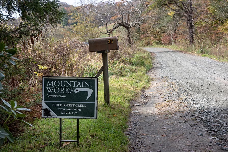 Mountain works sign