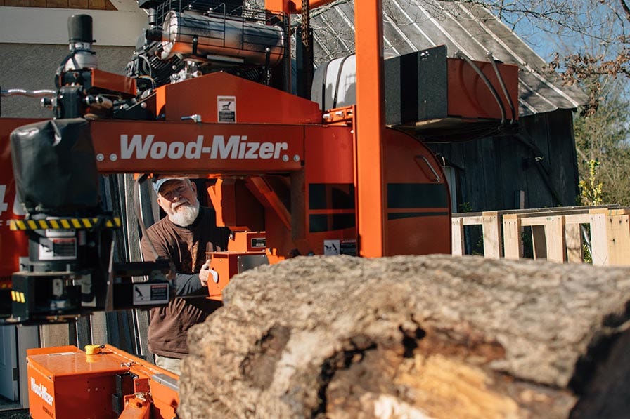 Sawing on Wood-Mizer LT40 portable sawmill
